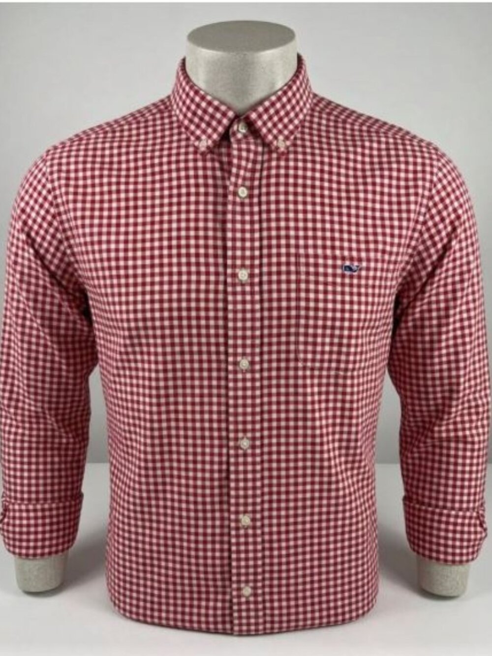Vineyard Vines Men’s XL Classic Fit Tucker Long Sleeve Red White Gingham NWOT